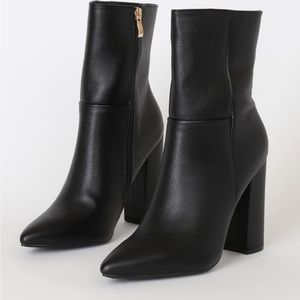 Black mid-calf boots LULUS